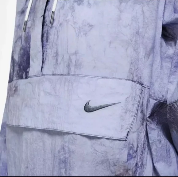 NWT Nike Womens Blue Marl Pull Over Windbreaker Jacket Size Medium - Picture 2 of 5
